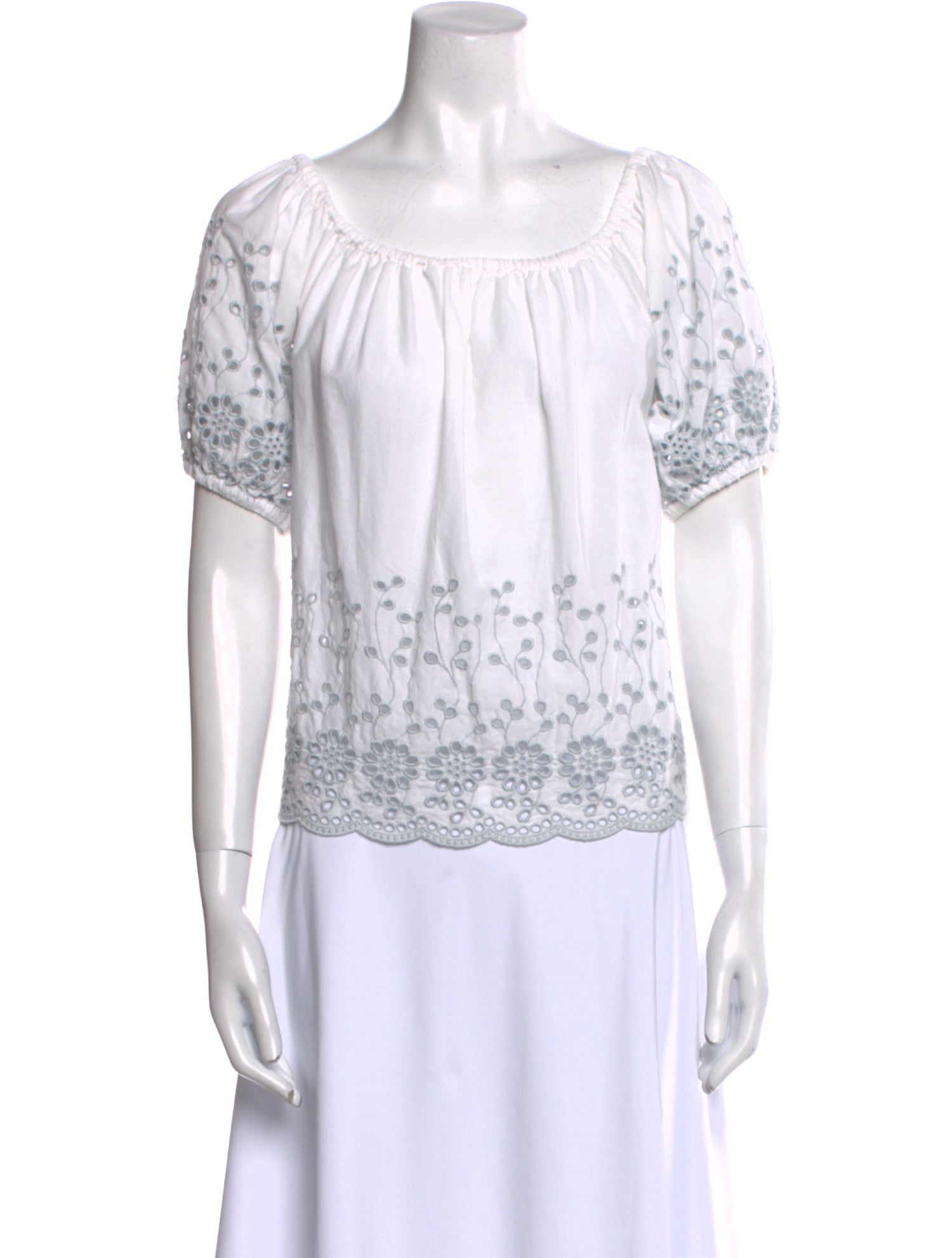 See by Chloé Lace Pattern Bateau Neckline Blouse