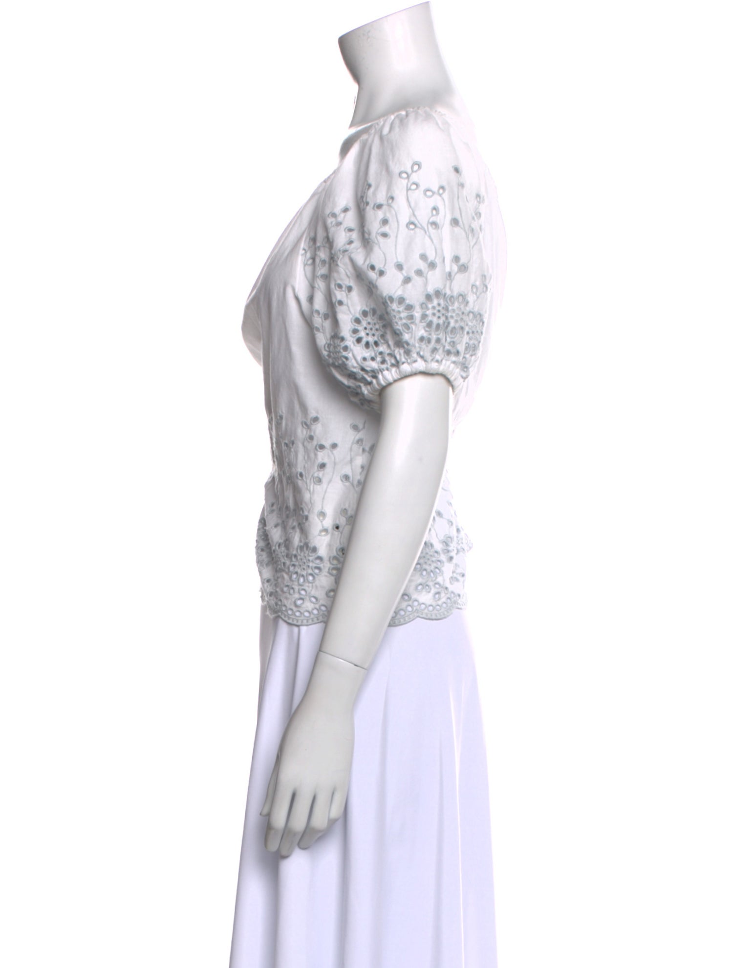 See by Chloé Lace Pattern Bateau Neckline Blouse