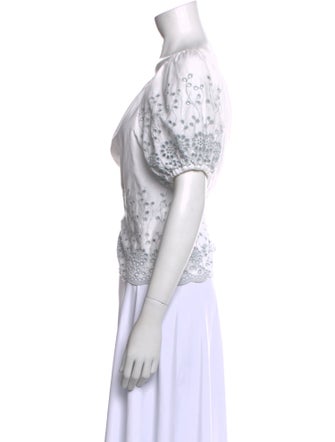 See by Chloé Lace Pattern Bateau Neckline Blouse