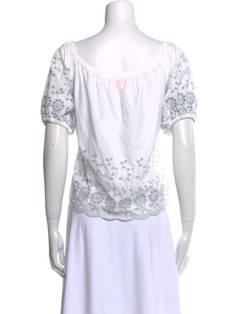 See by Chloé Lace Pattern Bateau Neckline Blouse