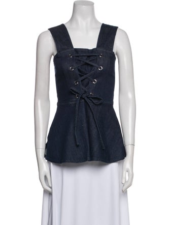 See by Chloé Square Neckline Sleeveless Top