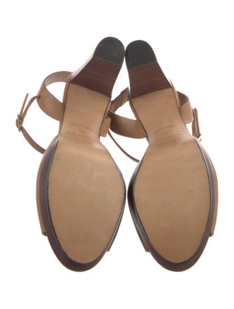 See by Chloé Leather Cutout Accent T-Strap Sandals