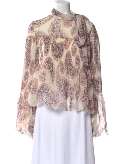 See by Chloé Paisley Print Mock Neck Blouse