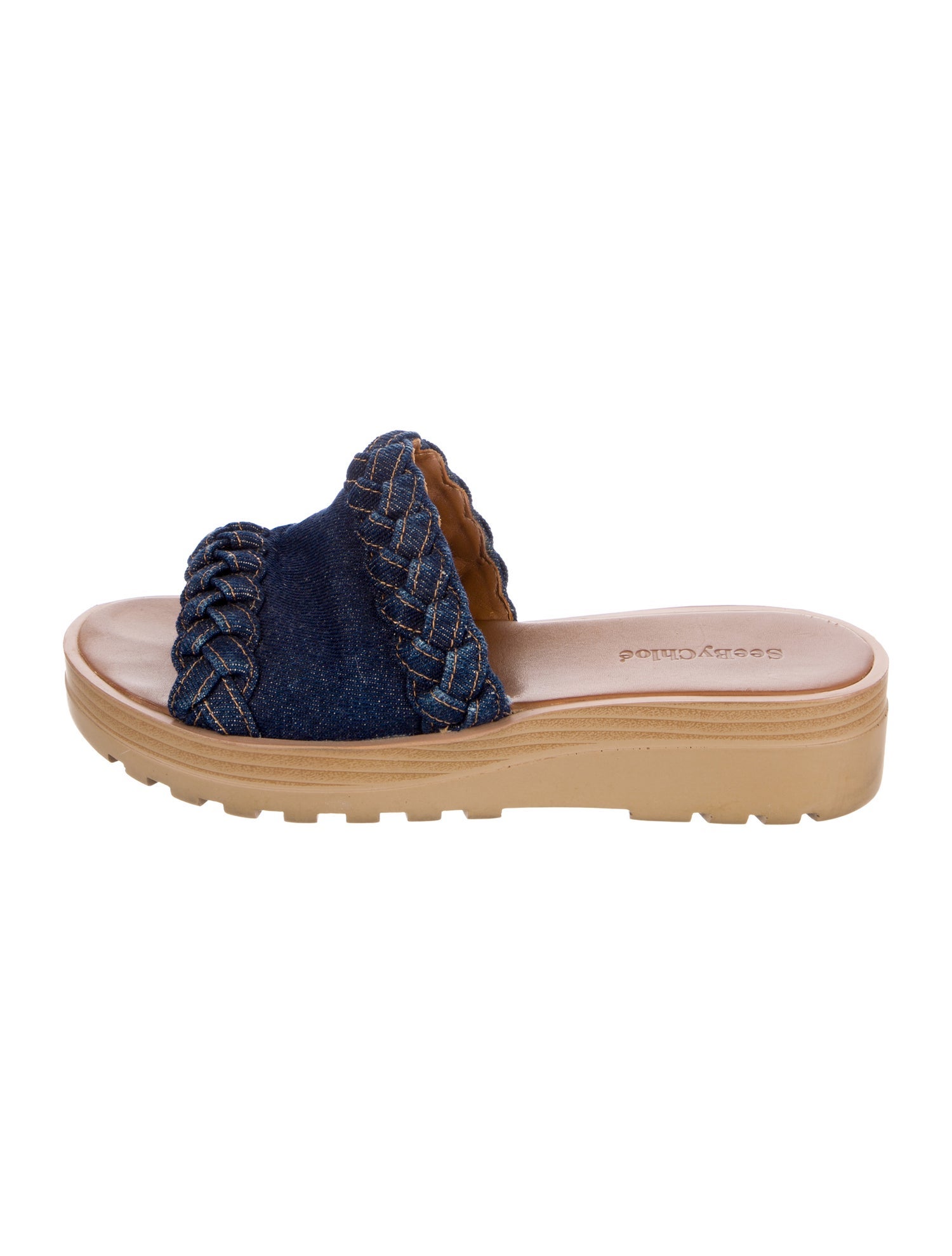 See by Chloé Denim Braided Accents Slides