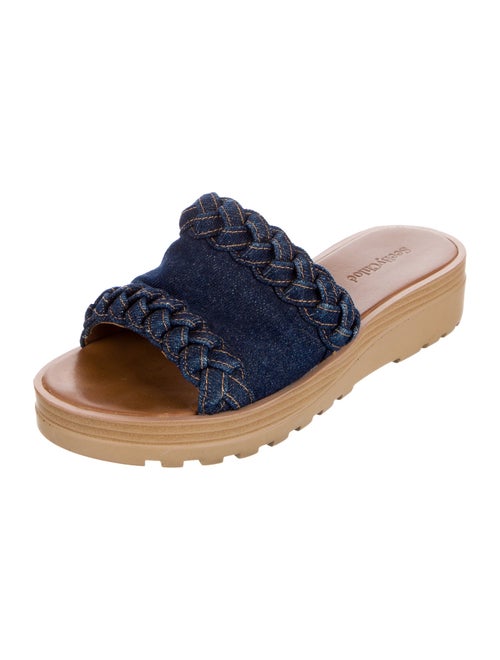 See by Chloé Denim Braided Accents Slides