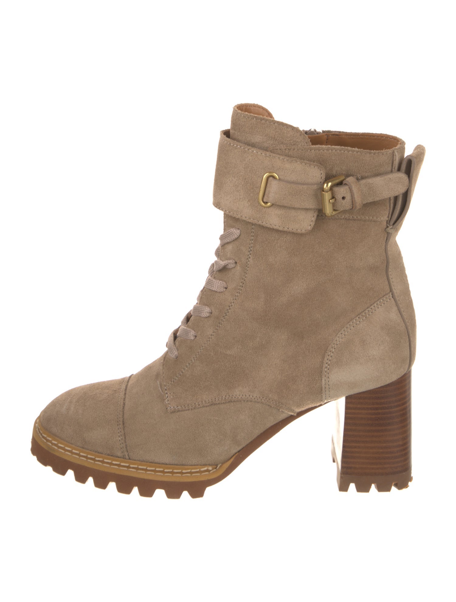 See by Chloé Suede Combat Boots