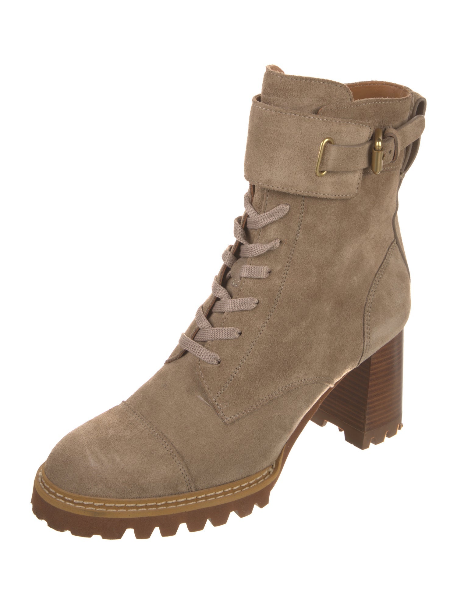 See by Chloé Suede Combat Boots