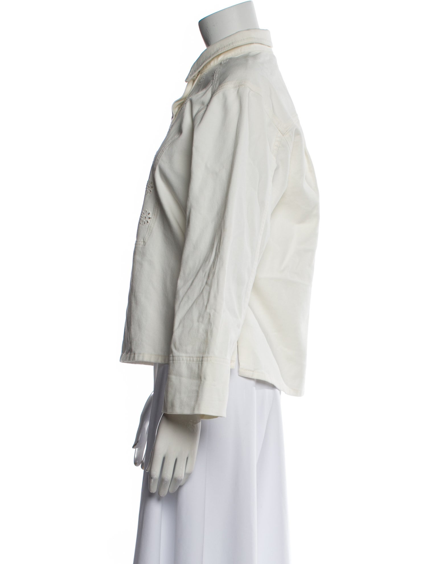 See by Chloé Mock Neck Three-Quarter Sleeve Button-Up Top