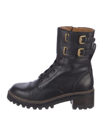 See by Chloé Leather Combat Boots
