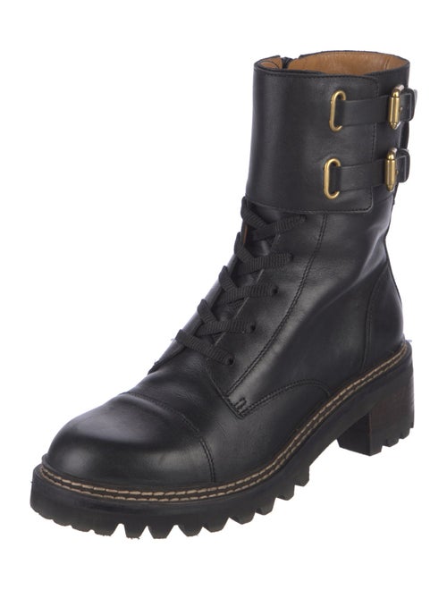 See by Chloé Leather Combat Boots