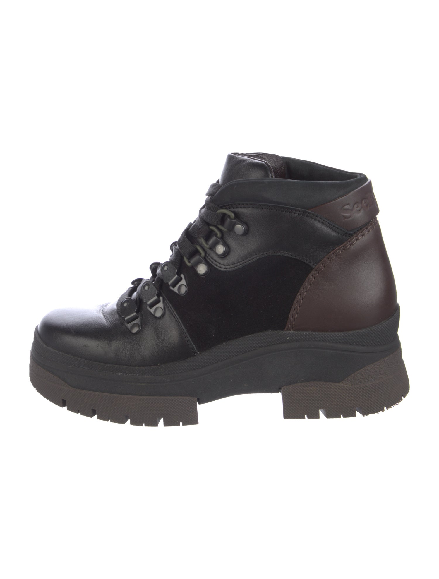 See by Chloé Leather Combat Boots
