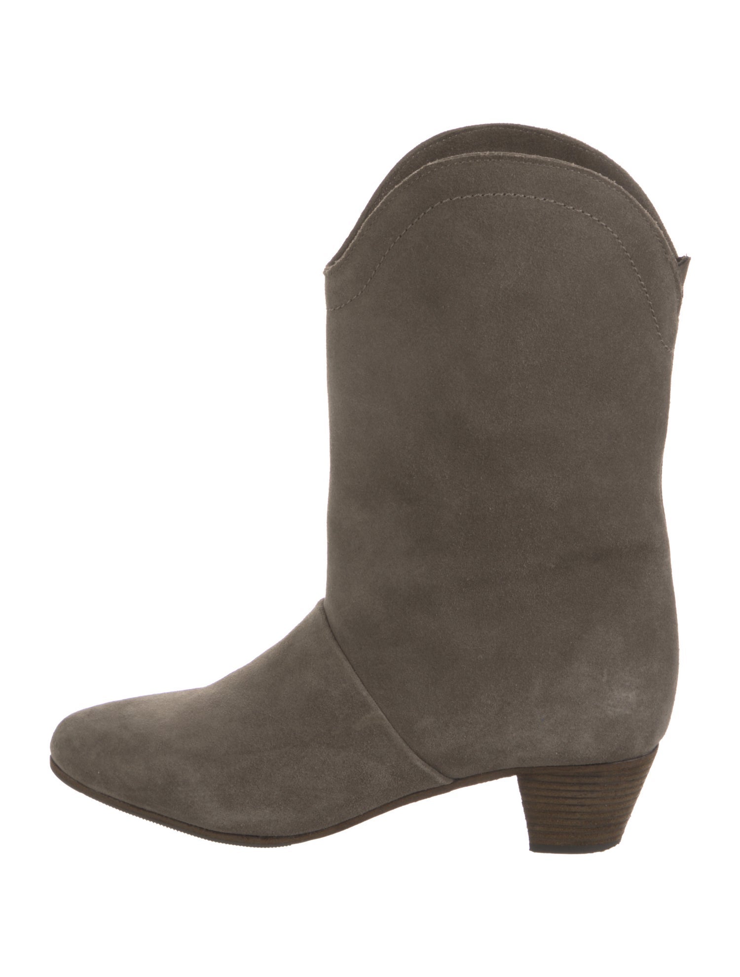 See by Chloé Suede Leather Trim Embellishment Western Boots