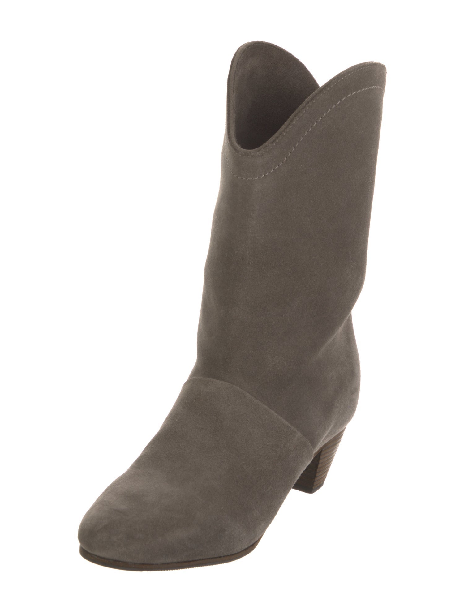 See by Chloé Suede Leather Trim Embellishment Western Boots