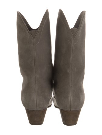 See by Chloé Suede Leather Trim Embellishment Western Boots
