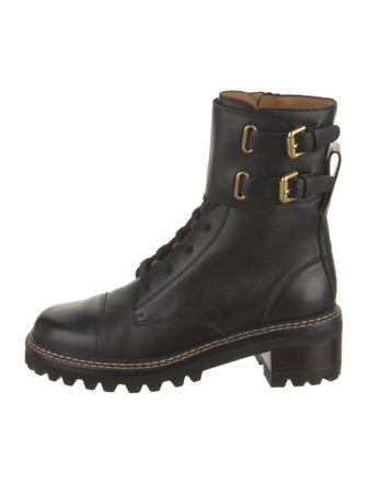 See by Chloé Leather Combat Boots