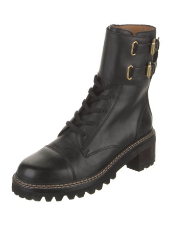 See by Chloé Leather Combat Boots