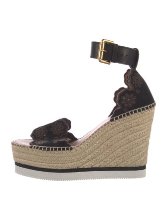 See by Chloé Suede Colorblock Pattern Espadrilles