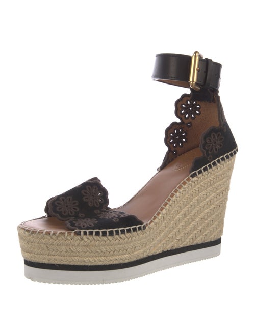 See by Chloé Suede Colorblock Pattern Espadrilles