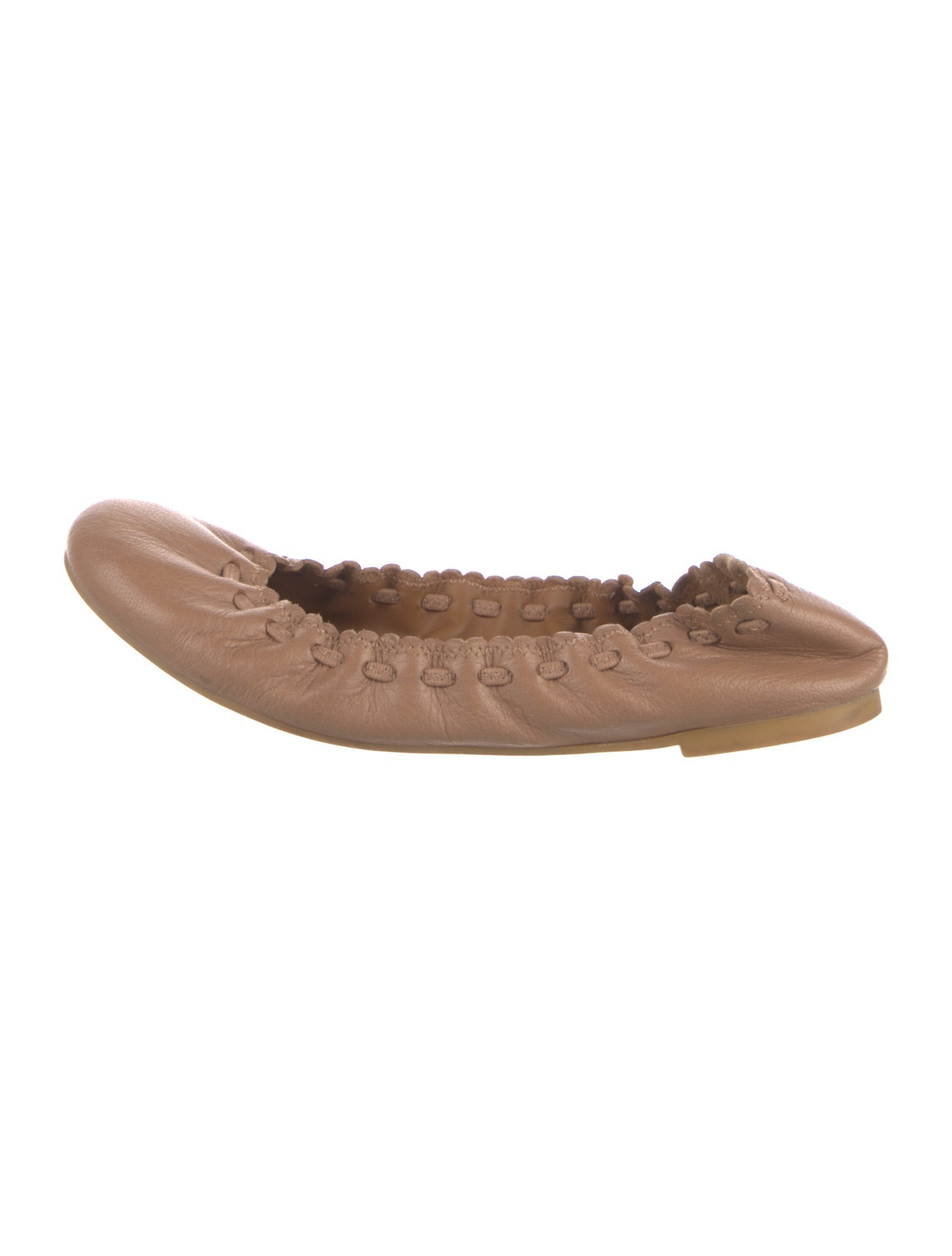 See by Chloé Leather Scalloped Accent Ballet Flats