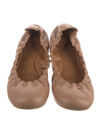 See by Chloé Leather Scalloped Accent Ballet Flats