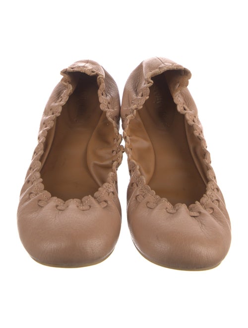 See by Chloé Leather Scalloped Accent Ballet Flats