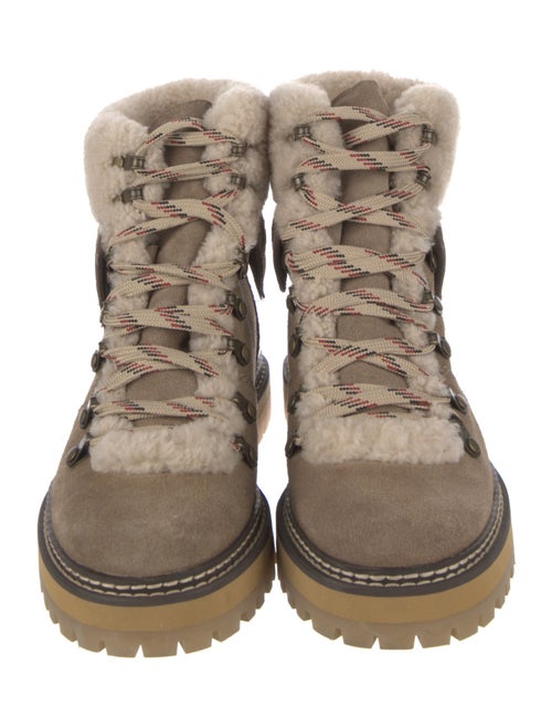 See by Chloé Suede Colorblock Pattern Hiking Boots