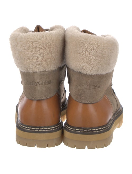 See by Chloé Suede Colorblock Pattern Hiking Boots