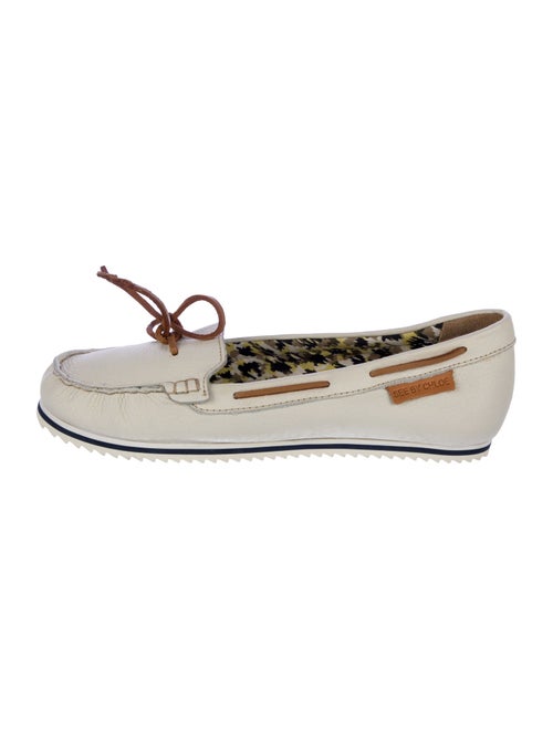 See by Chloé Leather Colorblock Pattern Moccasins