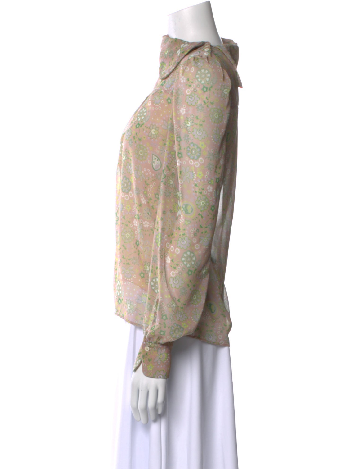 See by Chloé Floral Print Mock Neck Blouse