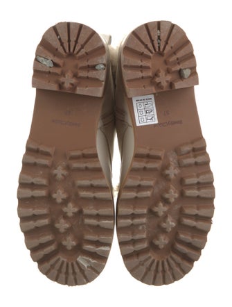 See by Chloé Leather Faux Fur Trim Combat Boots