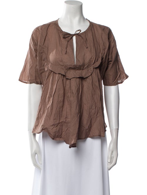 See by Chloé Tie Neck Short Sleeve Blouse