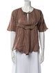 See by Chloé Tie Neck Short Sleeve Blouse