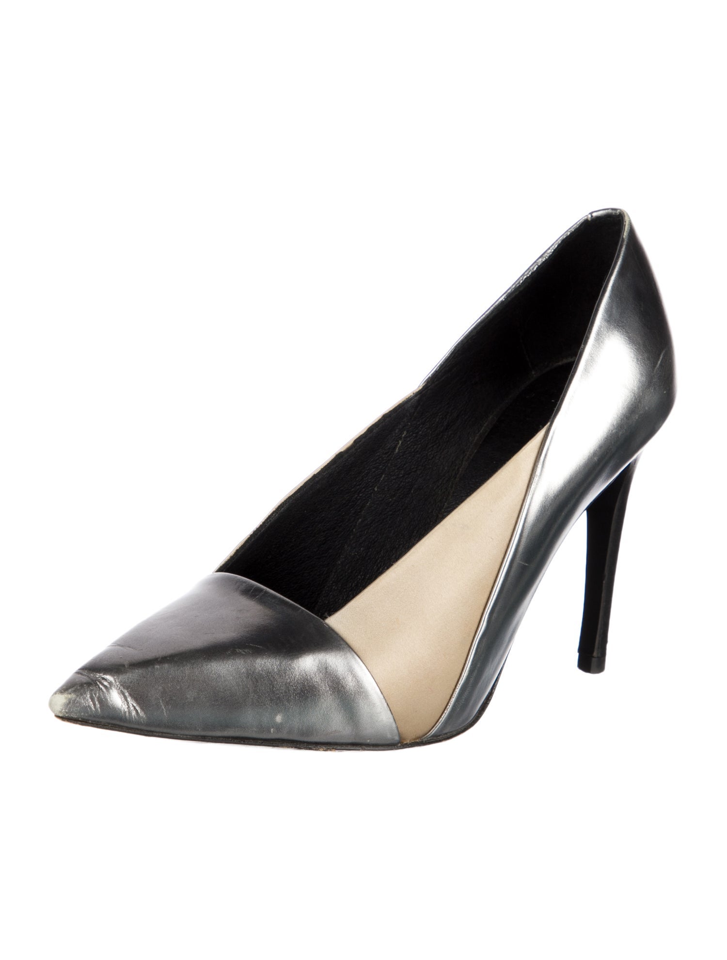 See by Chloé Leather Colorblock Pattern Pumps