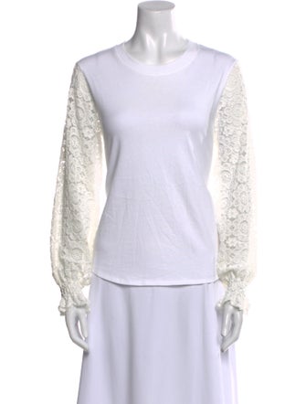 See by Chloé Lace Pattern Crew Neck Top