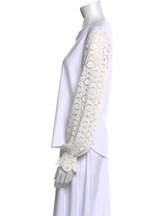 See by Chloé Lace Pattern Crew Neck Top