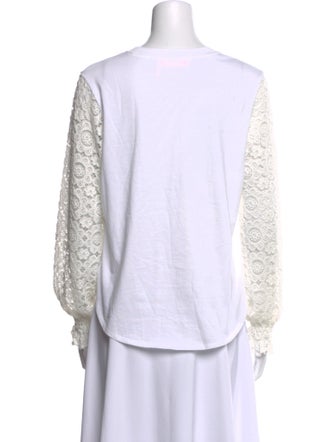 See by Chloé Lace Pattern Crew Neck Top