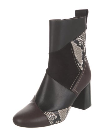 See by Chloé Leather Animal Print Chelsea Boots