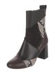 See by Chloé Leather Animal Print Chelsea Boots