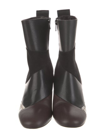 See by Chloé Leather Animal Print Chelsea Boots