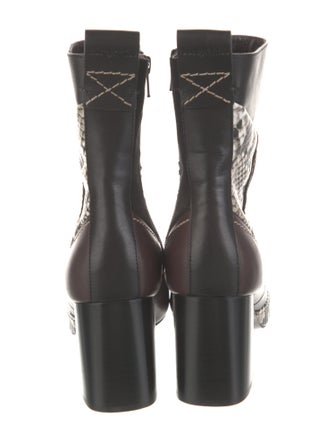 See by Chloé Leather Animal Print Chelsea Boots