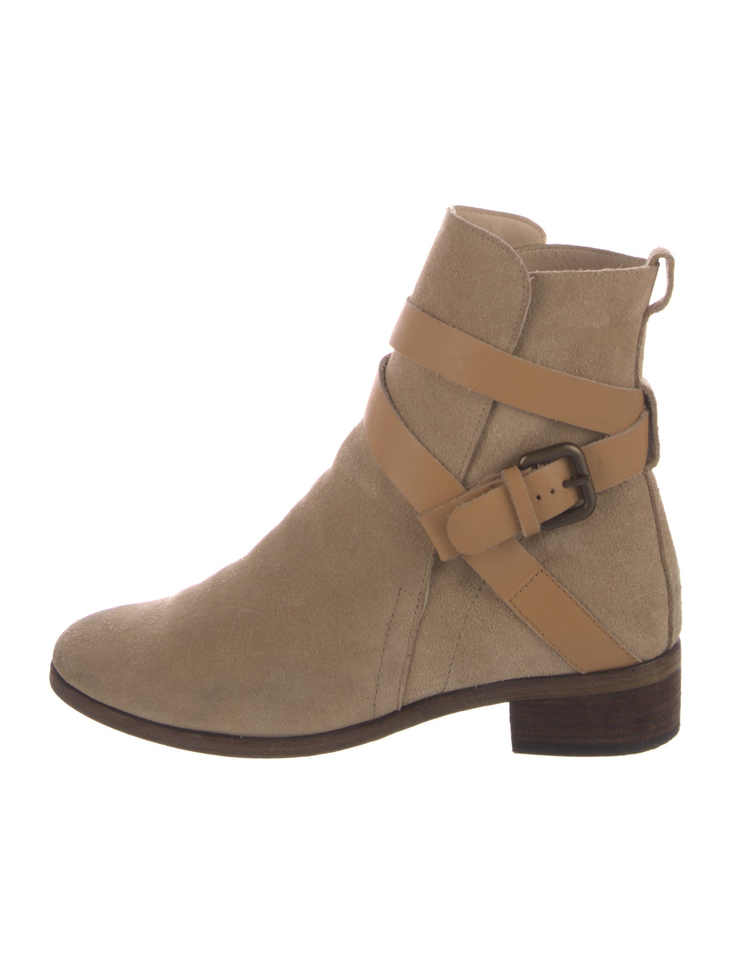 See by Chloé Suede Colorblock Pattern Chelsea Boots
