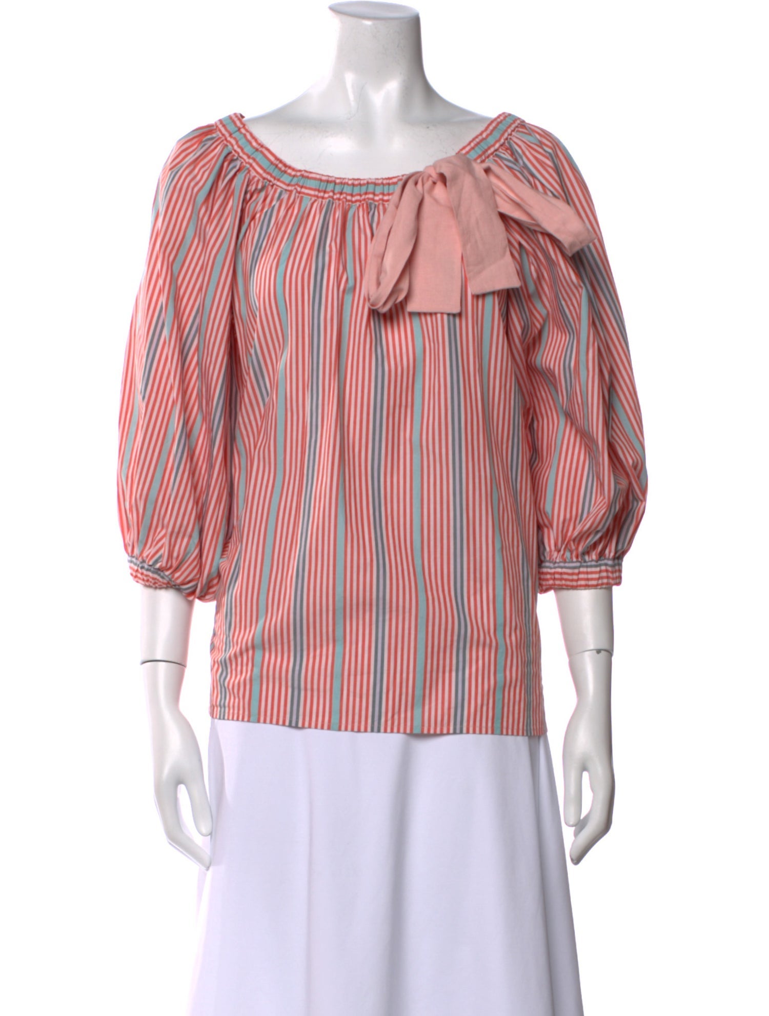 See by Chloé Striped Scoop Neck Blouse
