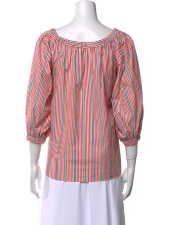 See by Chloé Striped Scoop Neck Blouse