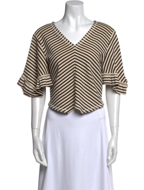 See by Chloé Striped V-Neck Crop Top