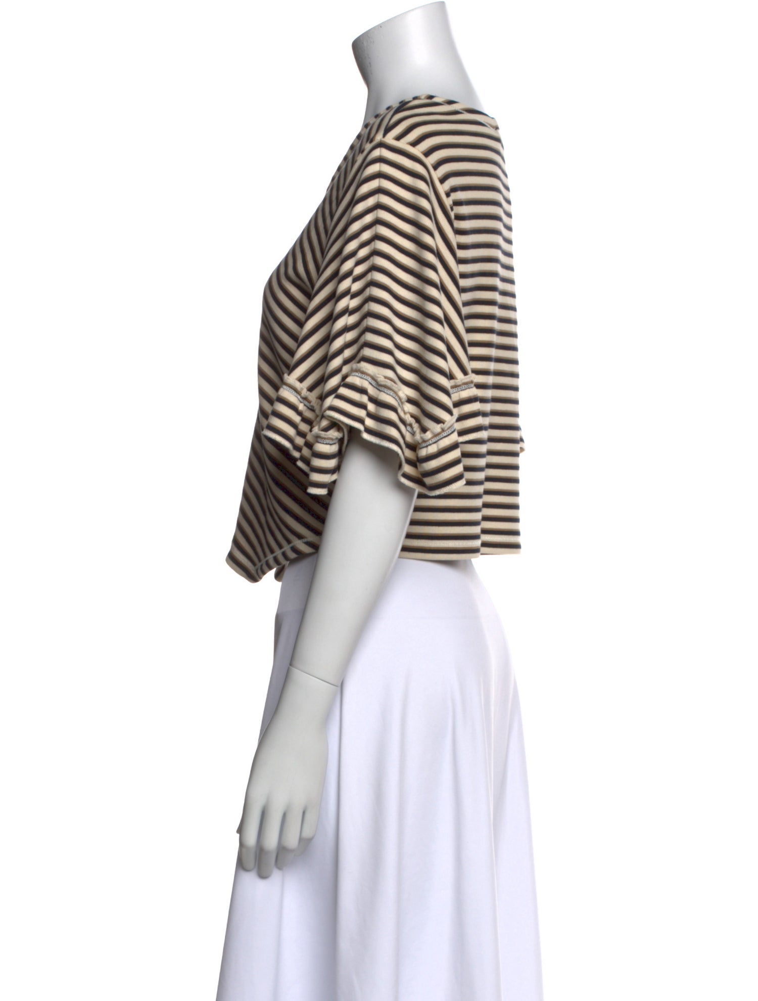 See by Chloé Striped V-Neck Crop Top