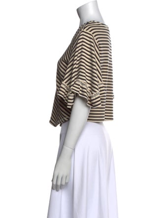 See by Chloé Striped V-Neck Crop Top