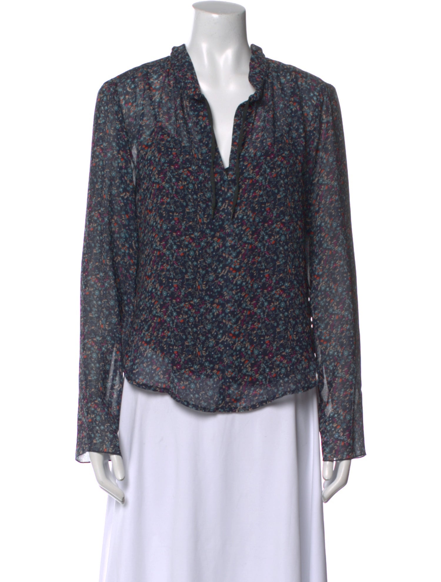 See by Chloé Floral Print V-Neck Blouse