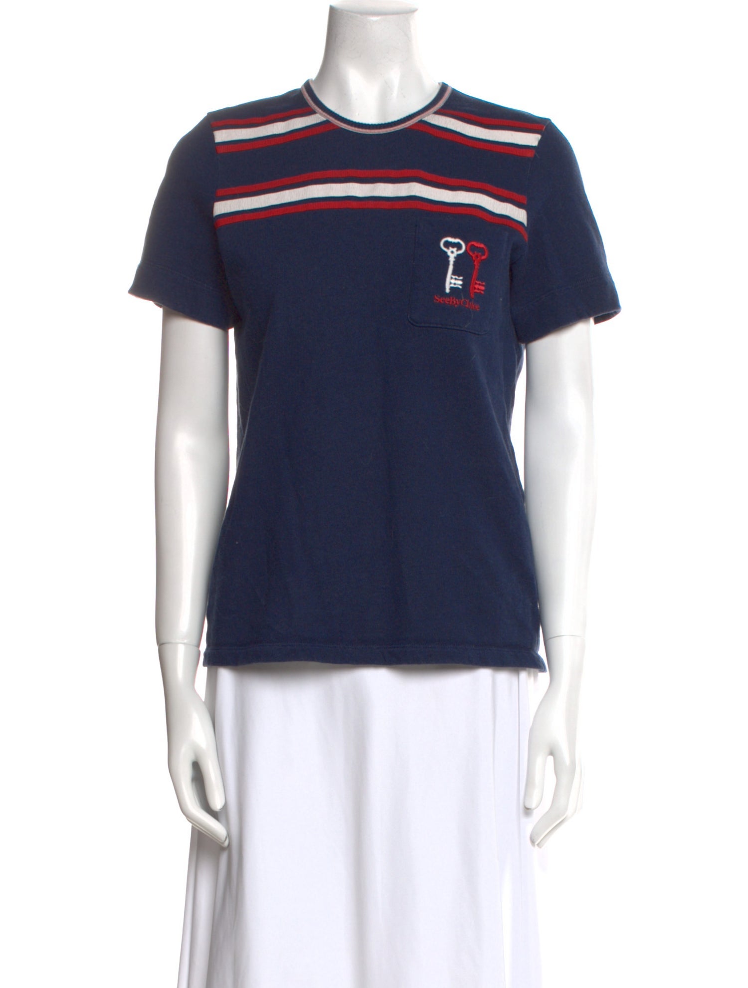 See by Chloé Graphic Print Crew Neck T-Shirt