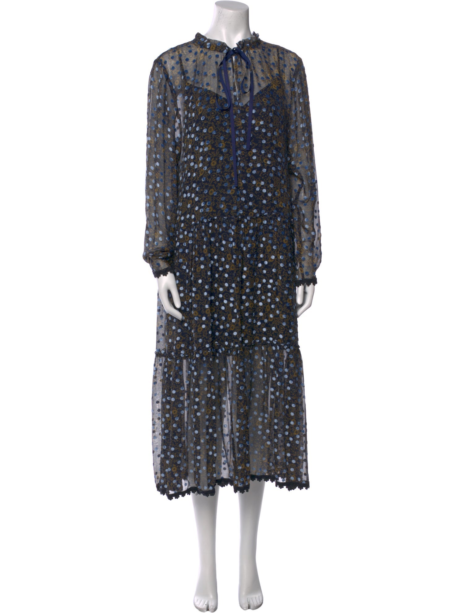 See by Chloé Silk Midi Length Dress