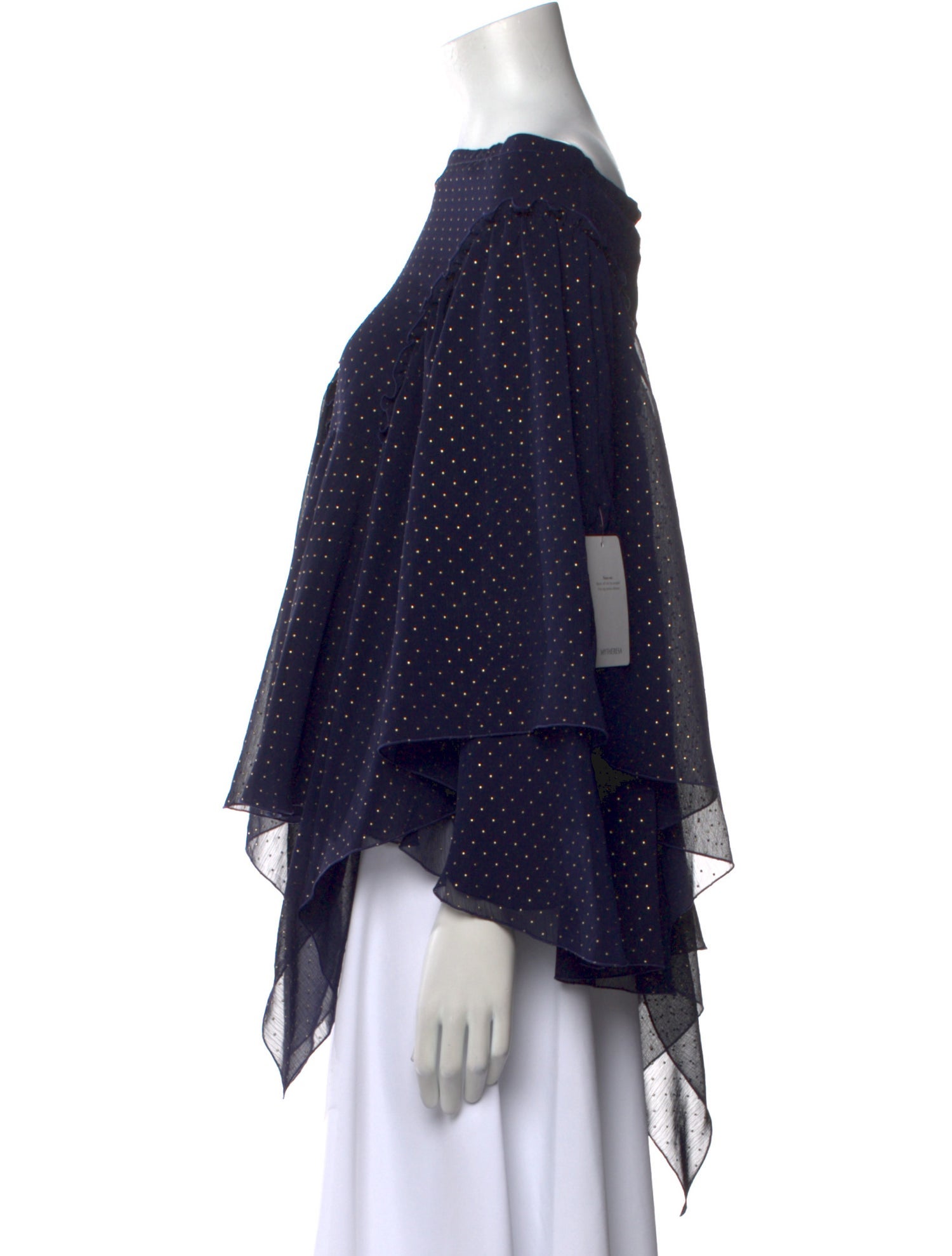 See by Chloé Polka Dot Print Off-The-Shoulder Blouse w/ Tags